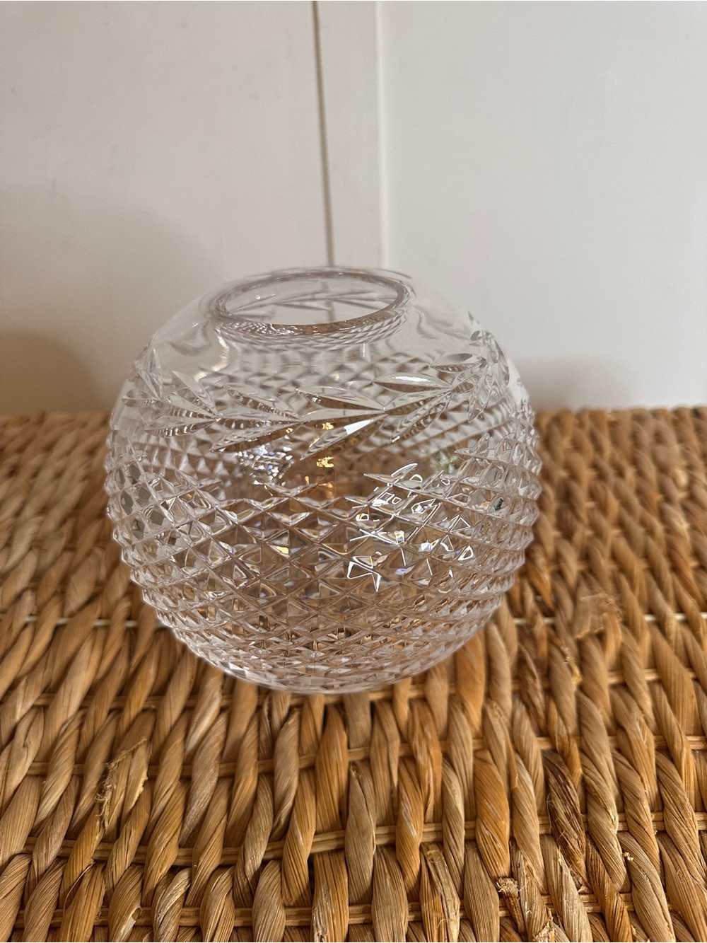 Waterford Crystal Clear Cut-Glass Rose Vase